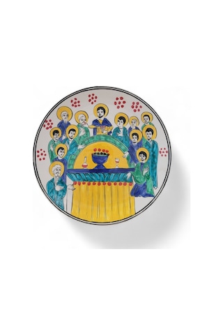 Son Yemek 25x25 Cm El Boyama İznik Çini Tabak