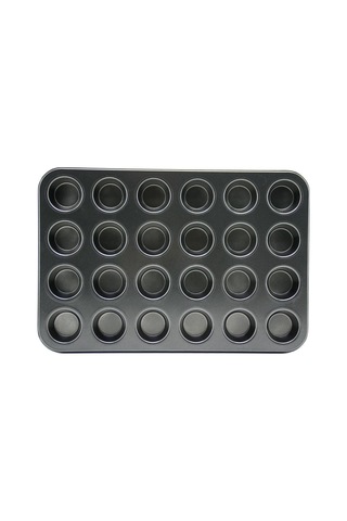 24 Gözlü Metal Muffin Kek Kalıbı Siyah