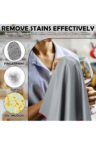 Besthome1 6 Adet Mikrofiber Temizlik Havlusu, Kömür-slate Renk, Kir Ve Iz İzlemeden Cam Temizliği Gri - Siyah