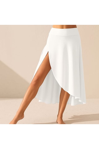 Kadın Cep Detay Taytlı Sandy Etek Beyaz