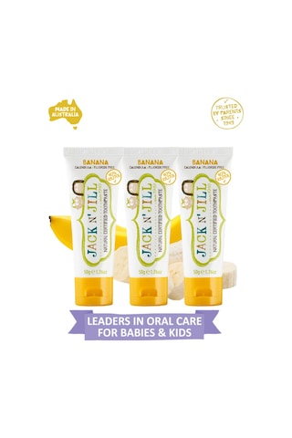 Jack N Jill Doğal Sertifikalı Diş Macunu - Muz Aromalı 3 Adet 3x50g Jack N Jill Doğal Sertifikalı Diş Macunu - Muz Aromalı 3 Adet 3x50g