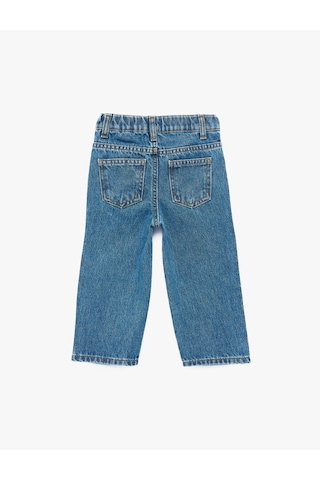 Koton Pamuklu Yüksek Bel Fiyonk Detaylı Denim Pantolon Koyu İndigo 6smg40018ad Dark Indigo