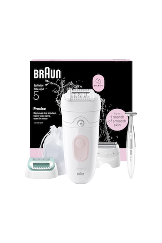 Braun Silk Épil 5 Kadınlar İçin Epilatör, Kolay Epilasyon, Uzun Ömürlü Pürüzsüz Cilt, Bayan Tıraş Makinesi, Su Geçirmez - Dahil. Tıraş Aparatı, Düzeltici Aparatı, Başlangıç Aparatı Ve Bikini Düzeltici - 5-251, Pembe