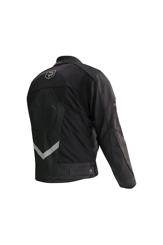Motoanl Motosiklet Montu Kısa 4 Mevsim Full Korumalı Deri Ve Maxdura 600d Kumaş Black King Motor Mont