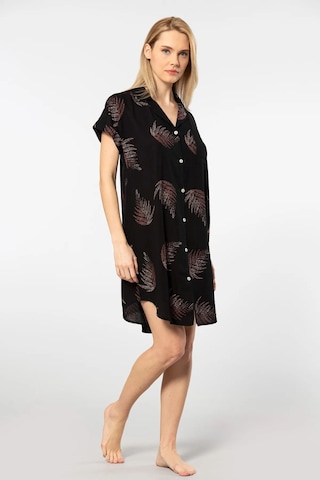 Türen 3601 Kadın Kısa Kollu Dokuma Gömlek Elbise -siyah Siyah