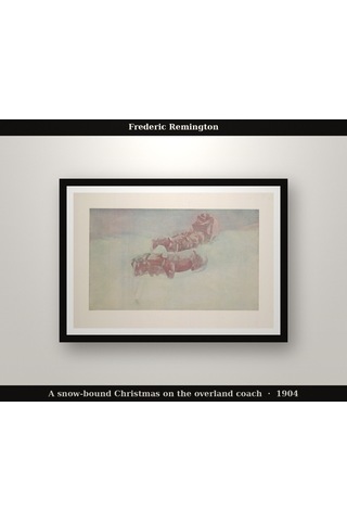 Frederic Remington A Snow-bound Christmas On The Overland Coach 1904 Poster Duvar Tablosu