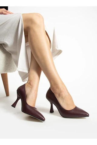 Feles Kadeh Topuklu Kadın Stiletto Ayakkabı Kahverengi