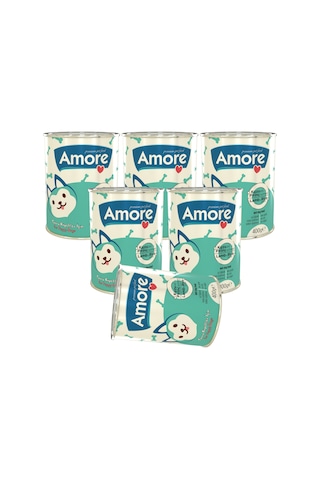 Amore Puppy Kuzu Etli Pirinçli Ezme Yavru Köpek Konserve Maması 6 x 400 G