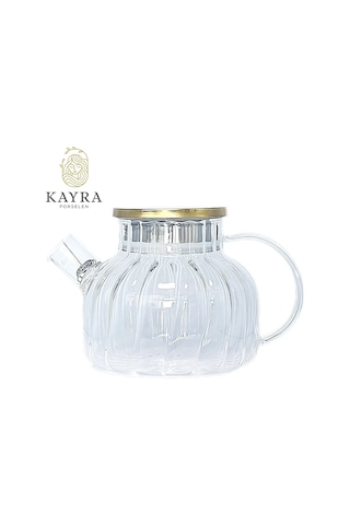 Tedar Çelik Kapaklı Borosilikat Dilimli Model Süzgeçli Cam Demlik Bitki Çayları 1000 Ml Royaleks-cm-2001 Najmaddin 6411267