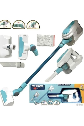 Pilli Işıklı Gerçekçi Eğitici Evcilik Mutfak Oyuncak Hediye Dikey Süpürge Seti