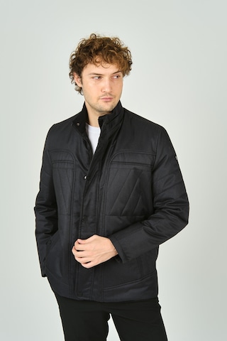 Lucas Erkek Hakim Yaka Fermuar Ve Çıtçıt Kapamalı Kaban 4784 Siyah Siyah