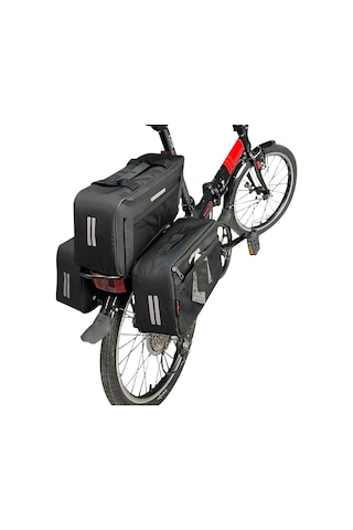 Procycle Katlanır Bisiklet Termal Çanta Heybe Seti 3lü Siyah Gri