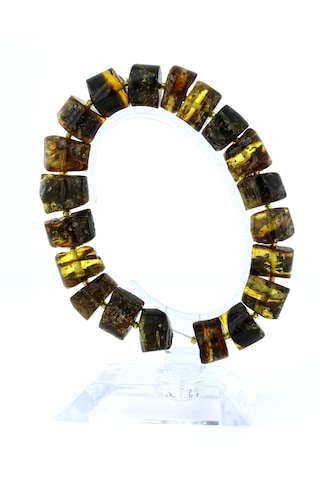 Kehribar Bileklik Amorf Tasarım Ambergold Blk23-139 Çok Renkli
