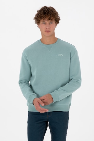 U.S. Polo Assn. Erkek Comfort Fit Bisiklet Yaka Şardonlu Mint Basic Sweatshirt 50313757-VR090