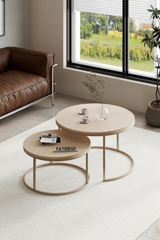 Faymend Prime 2'li Orta Sehpa 'capicino' 70x58 Mavi