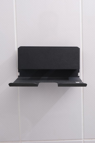 Siyah Metal Yapışkanlı Saç Kurutma Askısı, Yapışkanlı Banyo Düzenleyici Organizer Fön Makinelik