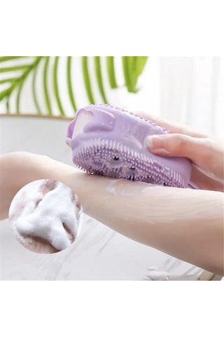 Silikon Vücut Scrubber Yumuşak Köpük Banyo Fırçası Duş Peeling Sünger Masaj Cilt Temizleyici Temizleme Pedi Banyo Aksesuarı