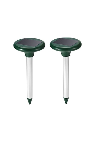 Xindoker 2 Adet Güneş Enerjili Ultrasonik Sıçan Kovucu, Toplu Alüminyum Boru Tipi, Yerleştirilebilir, 15.5x15.5x32.5 Cm