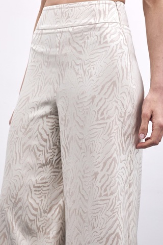 Sateen Zebra Desenli Pantolon - Bej-135975 Bej