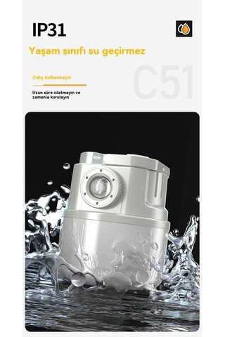 Jian Fan Led Çok Fonksiyonlu Güneşkamp Lambasıev Acilmekan Usb Şarj Kamp Lambası Beyaz