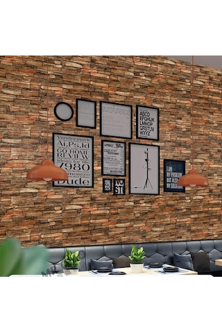 Kendinden Yapışkanlı Oda Salon Ofis Kahverengi Duvar Kağıdı Paneli Nw47