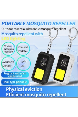 Xurunkeji Sivrisinek Kovucu Ultrasonik Açık Hava Taşınabilir Tokalı Usb Şarjlı Çok Fonksiyonlu Böcek Kovucu Led Işıklı Siyah