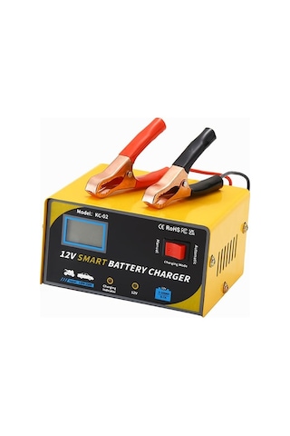 Araba Akü Şarj Cihazı Akıllı Akü Şarj Cihazı 12v 3ah-100ah Akü İçin Di Sarı Sarı