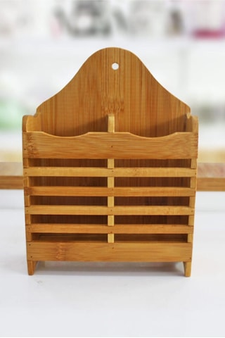 Bambu Dik Kaşıklık Bölmeli Bambu Diş Fırçalık