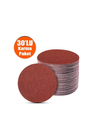 Cırt Zımpara 125 Mm Spiral Avuç Taşlama Karma Paket 30 Adet