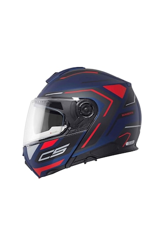 Schubert C5 Omega Blue Çene Açılır Motosiklet Kask Mavi - Kırmızı