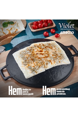 Violet Döküm Sacç Kavurma & Gözleme Tavası