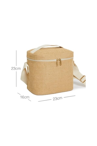 Ocean Home Textile Orta Boy Jüt Soğuk Tutan Çanta 23 X 16 X 23 Cm Açık Bej