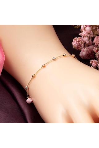 Top Altınlı 14 Ayar Zincir Bileklik BLBLU14K4859 Sarı Altın
