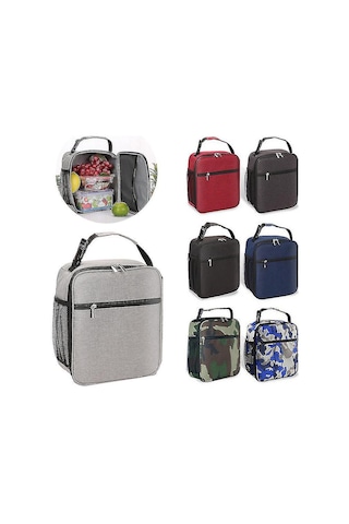 Öğle Yemeği Çantası Yetişkinler İçin Yalıtımlı Öğle Yemeği Kutusu Öğle Yemeği Kutusu Öğrenci Öğle Yemeği Çantaları L Bordo Çok Renkli