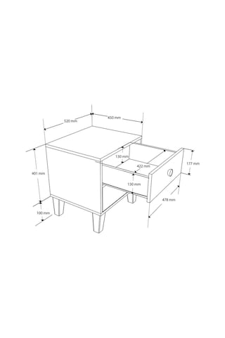 3690 Lısa 2 Çekmeceli Ayaklı Komodin Sepet-beyaz