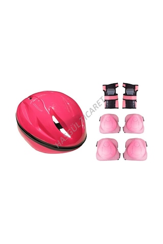 Hsgl Bisiklet Çocuk Pembe Kask Dizlik Dirseklik Koruyucu Set Dest
