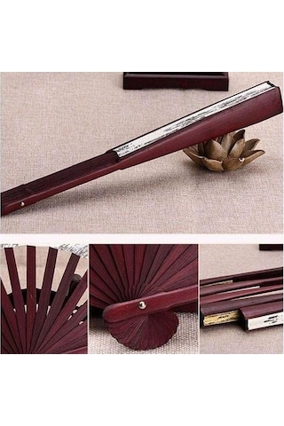 Yelpaze Yelpaze Büyük Boy Ahşap Gövde Kraft Kağıt Hediyelik Dekoratif İstanbul Yelpaze