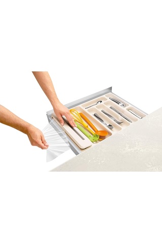 Tescoma Flexispace 899478 Şeffaf Film Ve Alüminyum Folyo Dispanseri, Beyaz Sku: Smg8690010570710 Açık Bej
