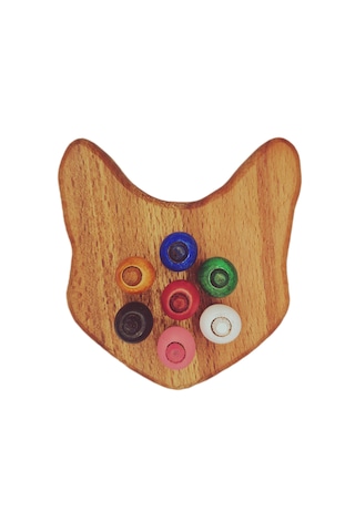 Boncuk Dizme Oyunu Ahşap Kedi