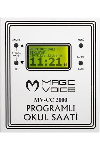 Magicvoice Mv-cc2000 Usb Duvar Tipi Programlı 20 Adet Mp3 Formatı Zil / İstiklal Marşlı Akıllı Dijit
