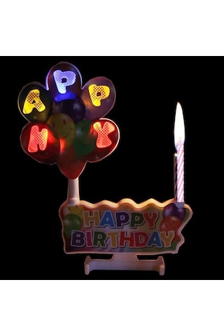 Led Işıklı Pasta Mumu Müzikli Pasta Mumu Pilli Mum Doğum Günü Pasta Mumu Balloons Happy Bırthday Candles Renkli