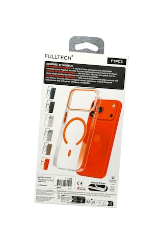 Apple iPhone 17 Air Uyumlu Ftpc3 Magsafe Şarjlı Şeffaf Kılıf - Siyah