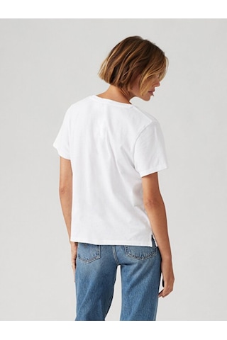 Levi's Bridget Pamuklu Keten Kısa Kollu Kadın Tişört Beyaz