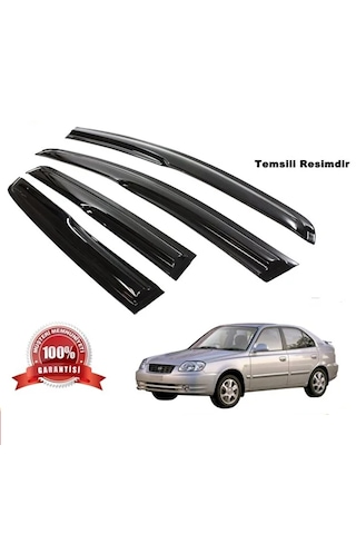 Hyundai Accent Admire 2003 - 2009 Parlak Siyah Mügen Cam Rüzgarlığı Hyundai Accent Admire Rüzgarlık