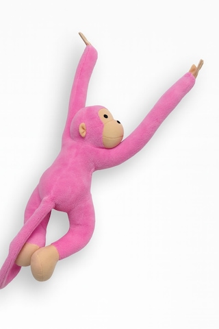Elleri Yapışan Oyun Ve Uyku Arkadaşı Peluş Maymun Oyuncak Sarılan Maymun Pembe Açık Pembe