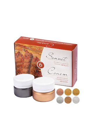 St.Petersburg Sonnet Guaj Boya Metalik 6X20Ml Çok Renkli