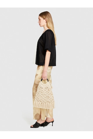 Sisley %100 Pamuk Pileli V Yaka Bluz Kadın Siyah Bluz - 324p5ho1lq06q