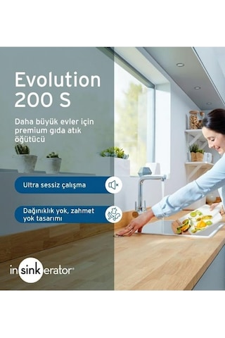 Insinkerator Evolution 200 S Çöp Öğütücü Paslanmaz Çelik Öğütme Sistemi Kırmızı