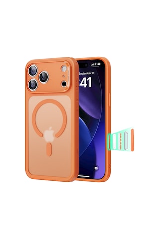 Esr Apple Uyumlu iPhone 17 Pro Kamera Kontrollü Manyetik Hibrit Kılıf Turuncu