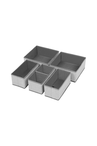İç Giyim Saklama Kutuları, 6&apos Lı Set, Çekmece Düzenleyici, Kumaş Kutular, Saklama Sepetleri, Keten Görünümlü Keçe Kumaş, Çorap, Kravat, Şal İçin Uygun, Gri Açık Gri